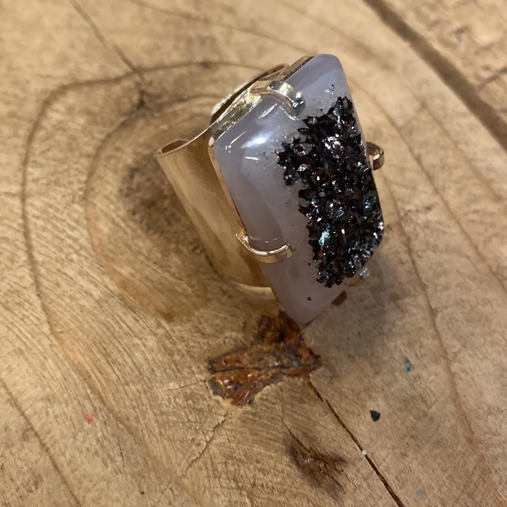 New Hespera silver druzy witchy core ring